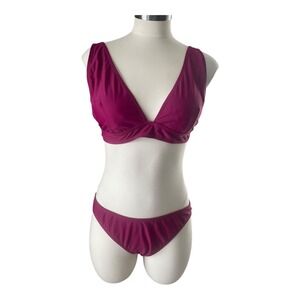 Magenta Fuchsia Bikini Set NWT Triangle Swimwear Resort Vacation Large
